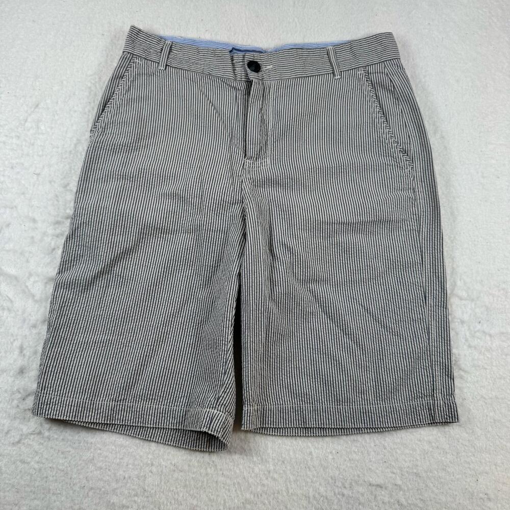 Canterbury Of New Zealand Shorts Mens Size 32 Blue Striped Chino 10 Inseam